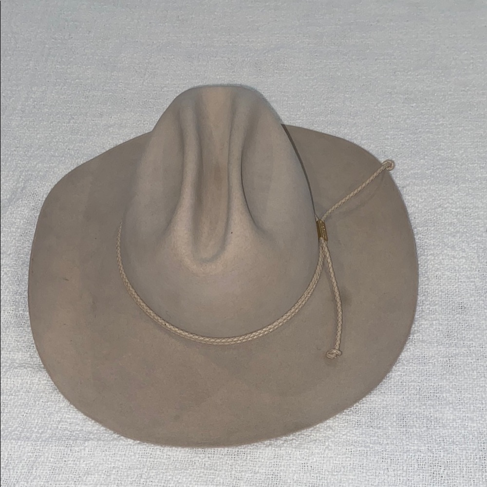 STETSON CARSON VINTAGE 4XXXX Tan Wide Brimmed Cowboy Hat 7 1/4